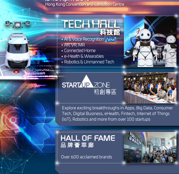 Tech Hall, Startup Zone and Hall of Fame